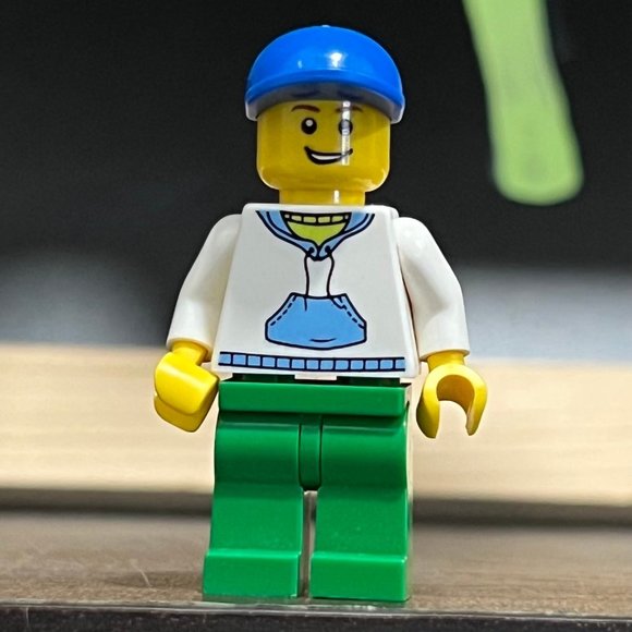 Lego | Toys | Lego City Minifigure With Green Pants Blue Hat And White ...